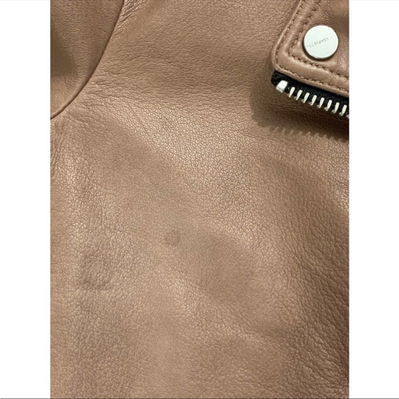 All Saints Dalby Pink or Mauve Leather Jacket - Picture 5 of 9